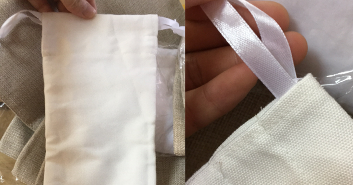 Polyester Canvas Wine Sack White Ribbon Tie Sublimation Coney Island