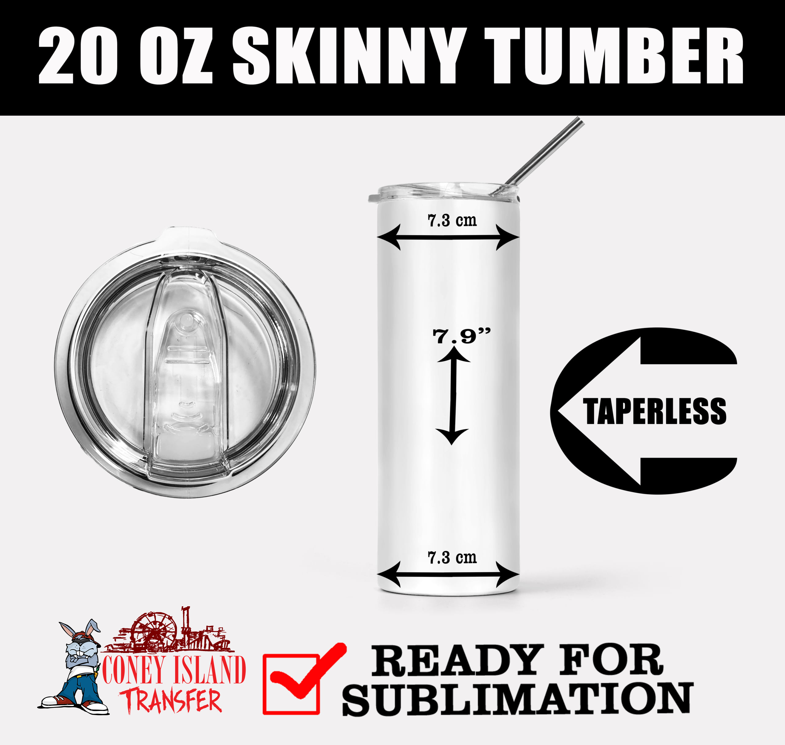 20 Oz Stainless Steel Tapered Skinny Tumbler With Handle – IDC Emporium